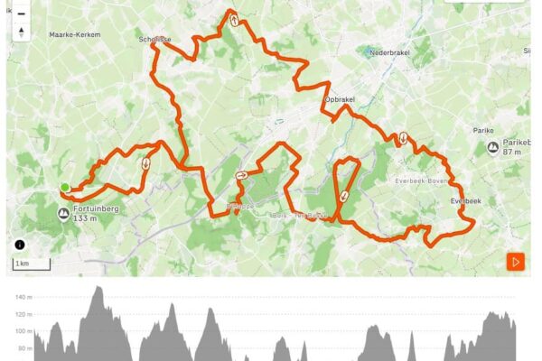 mtb-everbeek-brakel-maarkedal MTB route naar Everbeek Brakel vanuit Louise-Marie